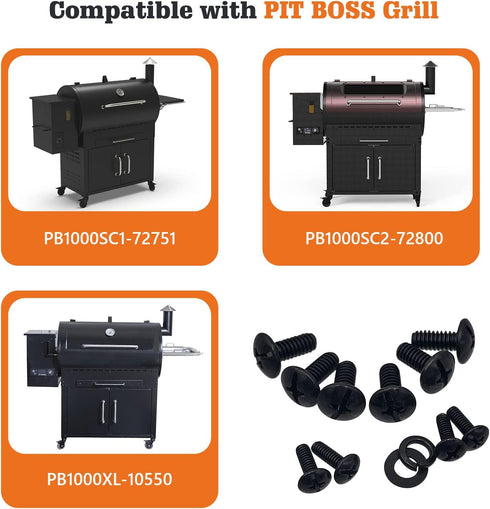 Replacement Screw kit for Pit Boss, Screw Hardware Kit Compatible with PB1000SC1, PB1000SC2, PB1000XL, PB1000SP Grill, includes Different Size Scr...