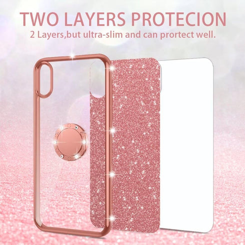 for Moto G Stylus Case (2020) Cute Girls Women Glitter Luxury TPU Slim Silicone Phone Case with Ring Stand Kickstand Case for Motorola G Stylus 20...
