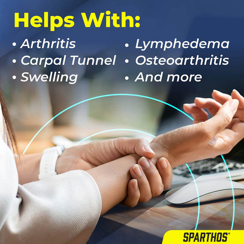 Sparthos Arthritis Hand Compression Gloves - Helps With Carpal Tunnel & Rheumatoid Artritis Pain - Support Your Hands While Typing - Fingerless Ci...