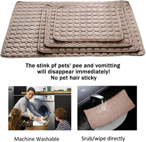 Dog Cooling Mat Pet Cooling Pads Dogs & Cats Pet Cooling Blanket for Outdoor Car Seats Beds (Coffee, 28IN * 40IN)...