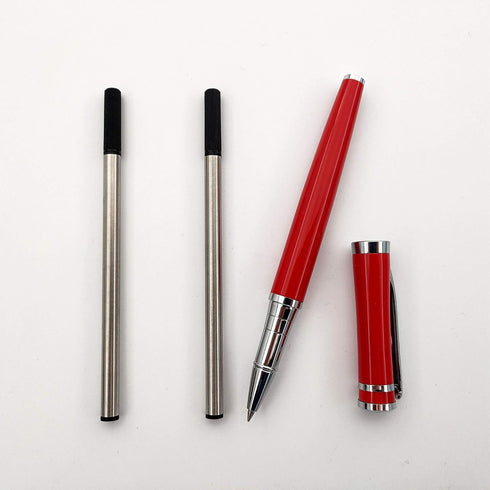 Metal Ballpoint Pen Business Signature Pen Gel Pen with Two Black Refills Nice Gift for Friends and Family (Red)......