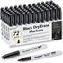 Basic Fine Tip Dry Erase Markers Black, 72 Count Low-Odor Whiteboard Markers Bulk, Office Supplies...