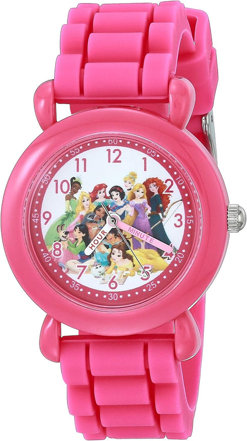Disney Princess Kids' Plastic Time Teacher Analog Quartz Silicone Strap Watch...