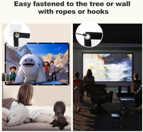 Foldable 60-inch Projector Screen, XINLEMY 4K 16:9 HD Portable Projection Movie Screen Double-Sided Cinema Screen for Home Theater Backyard Indoor...