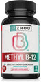 Zhou Nutrition Methyl (Vitamin B12) Lozenges, 5000 mcg for Maximum Absorption and Active Energy, Vegan, Cherry, 60 Count...