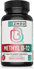 Zhou Nutrition Methyl (Vitamin B12) Lozenges, 5000 mcg for Maximum Absorption and Active Energy, Vegan, Cherry, 60 Count...
