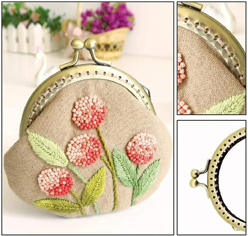 YJGMY Beginner Embroidery Coin Purse kit, Simple Embroidery, Cross Stitch kit Suitable for Beginner Sewing Craft Friend Gift Bag (Cherry)......