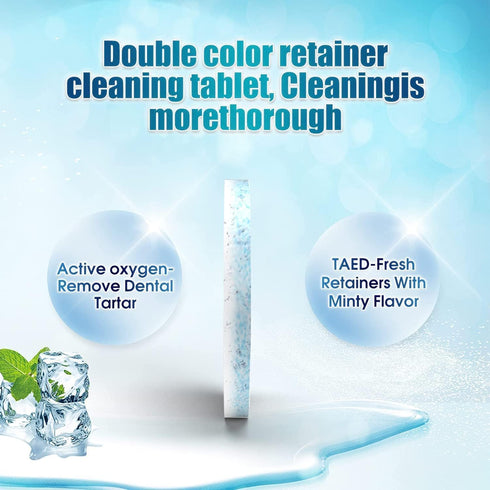 Retainer Cleanser Tablets Mouth Guards Cleaner Remove Odors Discoloration Stains and Plaque 120 Counts Denture Cleansers Retainers Mint by Y-Kelin...