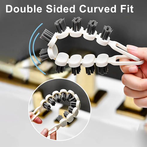 6 Pcs Cleaning Tool Set, Crevice Cleaning Brush, Hard Bristle Crevice Cleaning Brush with Bendable Brush Household Cleaning Tool, Stainless Steel ...