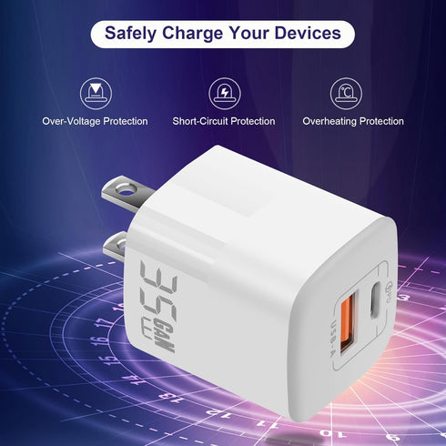 35W Dual Ports USB-C Charger with 6.6ft Charging Cable for DJI Mini 4 Pro,Mini 3/2/2 SE,Mavic Mini Drone,Aavta,Action 3/4,RC/RC 2 Remote Controlle...