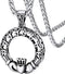 FaithHeart Irish Claddagh/Knot Pendant Necklace for Women Men Stainless Steel/18K Gold Plated Wicca Pentagram Talisman Jewelry Personalized Custom...