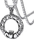 FaithHeart Irish Claddagh/Knot Pendant Necklace for Women Men Stainless Steel/18K Gold Plated Wicca Pentagram Talisman Jewelry Personalized Custom...
