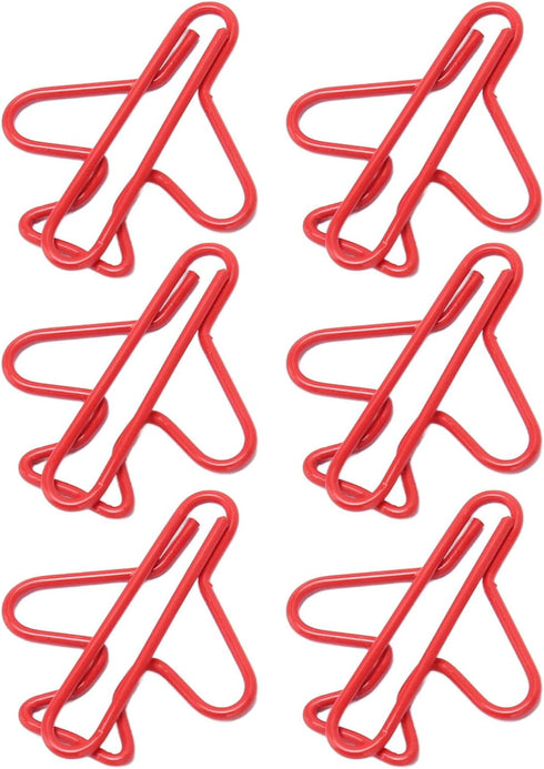 Office Paper Clips, Paper Clips Plating Process Airplane Shaped for Scrapbooking (Red)...