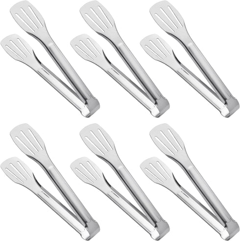 Serving Tongs Kitchen Tongs,Buffet Tongs, Stainless Steel Food Tong Serving Tong,small tongs 6 Pack (7 Inch)...