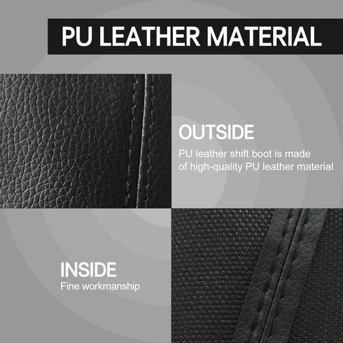 1 PC Car Gear Lever Dust Cover, Leather Gear Lever Shifter Head Cover, Car Gear Cover Shifter Protector, Universal Transmission Boot Cover for Man...