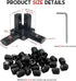 12Pcs Black 2020 Series 3-Way End Corner Bracket Connector with Screws + 1pcs Wrench for Slot 6mm 20S Aluminum Rail Accessories (12)...