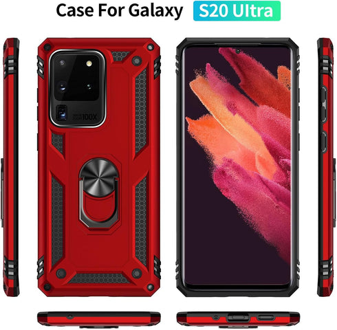 ADDIT Phone Case for Samsung S20 Ultra Case Samsung Galaxy S20 Ultra Phone Case, Military Grade, Heavy Duty, with Ring Holder Stand, Support Magne...