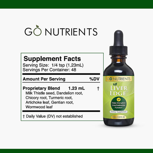 Go Nutrients Liver Edge – Milk Thistle Supplement for Liver Cleanse, Detox & Repair with Artichoke Extract for Health & Fatty Liver Support, Organ...