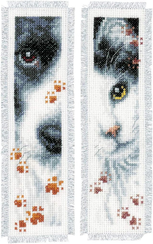 Vervaco Cross Stitch Bookmark Dog and Cat (Set of 2) 2.4" x 8" PN-0155651...