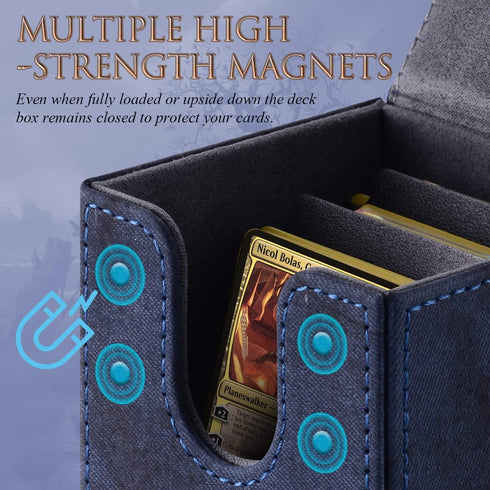 tombert 150+ Premium Deck Box for MTG, PTCG, Large Capacity with 2 Dividers, Fits 150+ Sleeved Cards TCG Trading Card Games (Purple)...