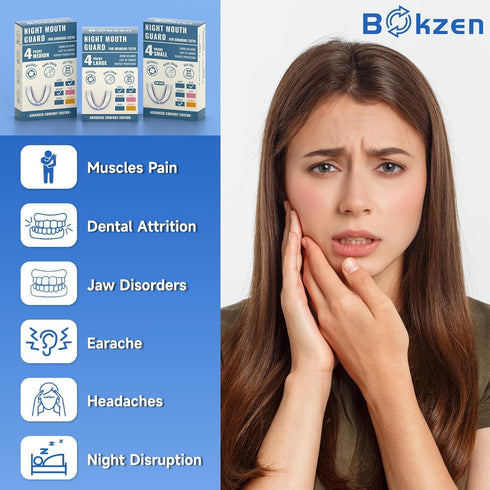 4 Pack Blue Kids Mouth Guard for Grinding Teeth, Moldable Kid Mouth Guard for Clenching Teeth at Night, Comfortable Mouthguard Stops Bruxism, TMJ...