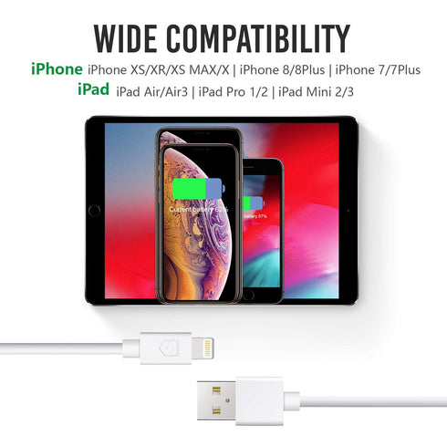 iPhone Charger 6Pack 3FT USB Lightning Cable Charging Cord Compatible with iPhone XR XS XSMax X 8 8 Plus 7 7 Plus 6 6s Plus SE 5 5s 5c (White)...