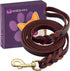 Leather Dog Leash, 5ft/6ft/8ft Braided Leather Leash for Dogs, Heavy Duty Dog Leashes with Rotating Clasp, Soft and Durable Leather Dog Training L...