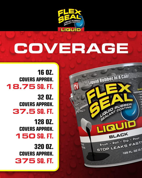 Flex Seal Liquid, Rubber Coating Sealant, Waterproof, Flexible, Breathable, and UV Resistant, Roof Repair, Basements, RV, Campers, Trailers, Marin...