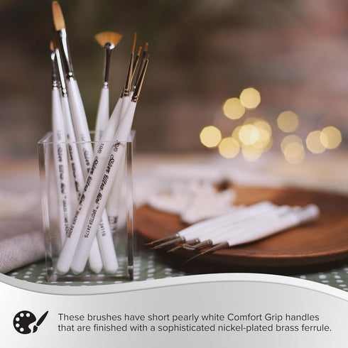 Silver Brush Limited UMS-2445S Ultra Mini Detail Set, Paintbrushes for Watercolor, Gouache, Inks, Dyes, Acrylic, & Heavy Body Paints, Set of 4, Sh...