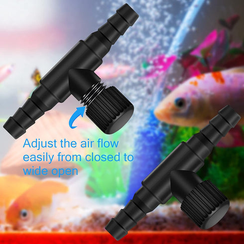 30 Pieces Aquarium Air Valve, Air Pump Control Valves Air Pump Single Way Plastic Air Flow Control Regulator for 4 mm Hose Air Line Tubing Connect...
