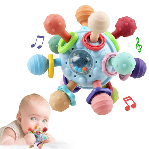 Baby Sensory Teething Toys - Baby Teethers Montessori Toys - Gifts for Infant Newborn Boys Girls 0 3 6 9 12 18 Months 1 One Year Old - Baby Rattle...