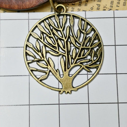 HUNO Tree of Life Pendant Necklace Long Leather Chain Statement Wooden Necklace for Women Vintage Wood Jewelry...