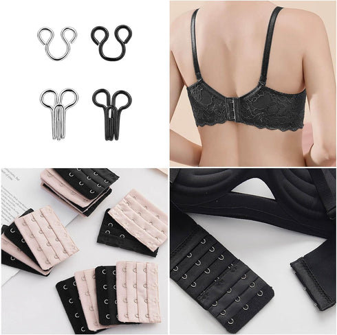 112 Pairs Sewing Hooks and Eyes Closure Set 3 Styles Sewing Skirt Hooks, Sew-on Snaps, Hook and Eye Latches for Trousers Skirt Dress Bra Sewing DI...