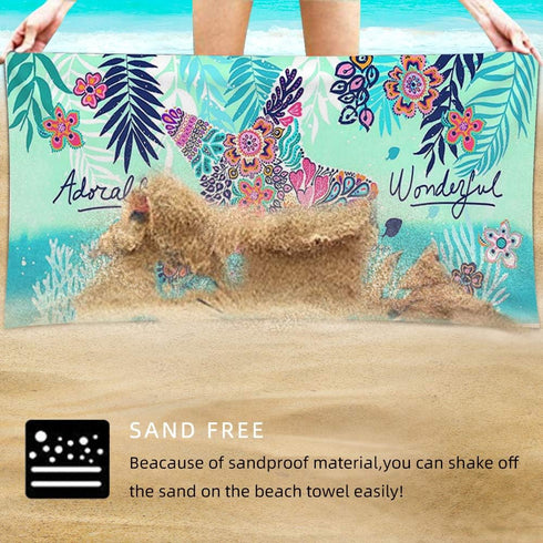 Beach Towel Microfiber Beach Towels Sand Free Quick Dry Lightweight Travel Towels Oversized Large Quick Cute Starfish Design 30×60 inch Beach Towe...