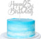Silver Glitter Happy 25th Birthday Cake Topper - 25th Birthday Cake Topper, 25th Birthday Party Decoration...