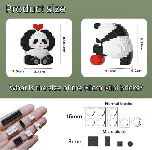 QMEAKMONY Mini Building Blocks Panda Sets Cute Micro Mini Panda Building Bricks for Adults Micro Nano Bricks Perfect Party Favors for Teenagers. (...