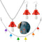 Kenning 3 Pieces Mushroom Pants Chain Dangling Earrings Necklace Set Mushroom Pendant Keychain Drop Dangle Earrings Necklace for Women Jewelry Acc...