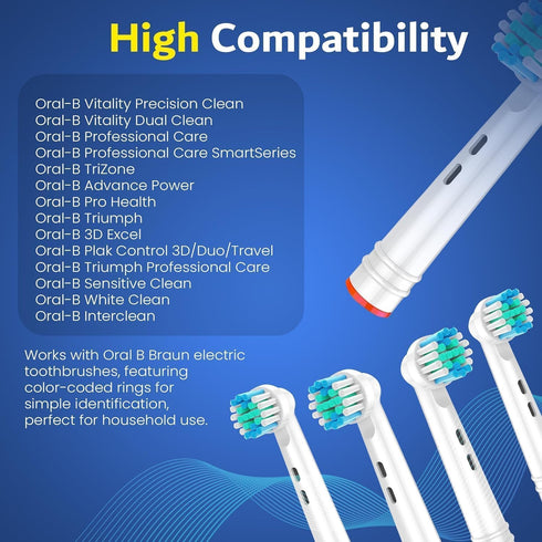 Replacement Toothbrush Heads for Professional Electric Toothbrush Heads, Heads Refill Precision Clean Brush Compatible with Oral-B 7000/Pro 1000/9...