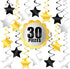 KatchOn, Black Gold and Silver Star Hanging Swirls- Pack of 30,No DIY | Black and Gold Party Decorations | Graduation Decor Class of 2025 | Gradua...
