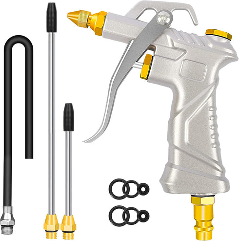 Air Gun for Compressor, Air Blow Gun with Brass Adjustable Air Nozzle, Air Tools, Air Compressor Accessories with Air Nozzle Hose, Industrial Pneu...