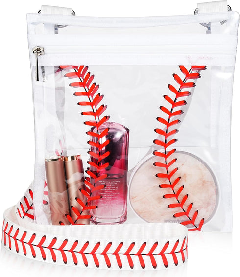 Sanwuta Baseball Clear Stadium Approved Crossbody Purse Bag with Adjustable Shoulder Strap Transparent Purse Handbags for Women Men Concerts Sport...