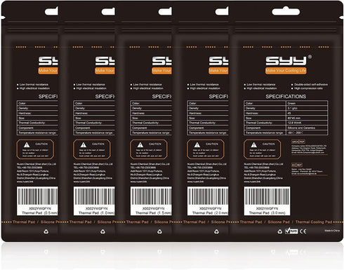 SYY Thermal Pad, Silicone Thermal Pads 80x40x2mm, High Temperature Resistance and Non Conductive for Laptop Heatsink/GPU/CPU/LED Cooler (2mm)...