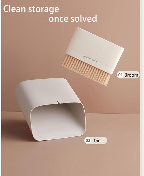 Small Broom and Dustpan Set, Portable Hand Whisk Broom Brush, Mini Hanging Trash Can,Soft Bristle Household Brooms with Dust Pan Combo Set for Cle...
