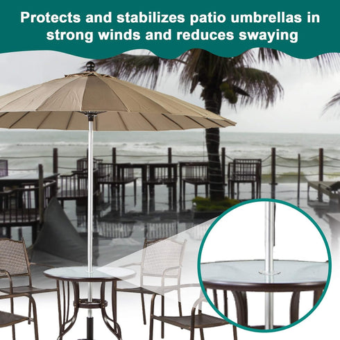 Sukh Patio Table Umbrella Hole Ring Umbrella Hole Ring and Cap Silicone Transparent Hole Couver Plug Hole Rings Set Umbrella Ring Caps 2 Sets for ...
