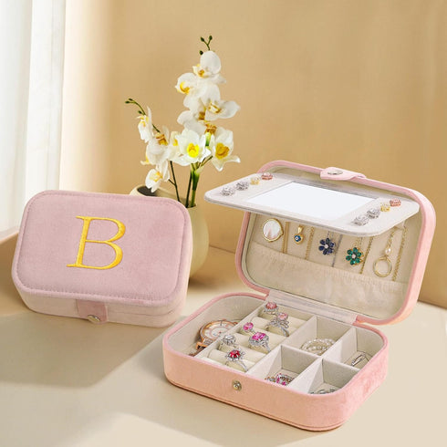 Wedding Gifts for Women - Plush Velvet Travel Jewelry Box | Personalized Bridesmaid Gifts for Women | Wedding Travel Gifts for Women Travel Essent...
