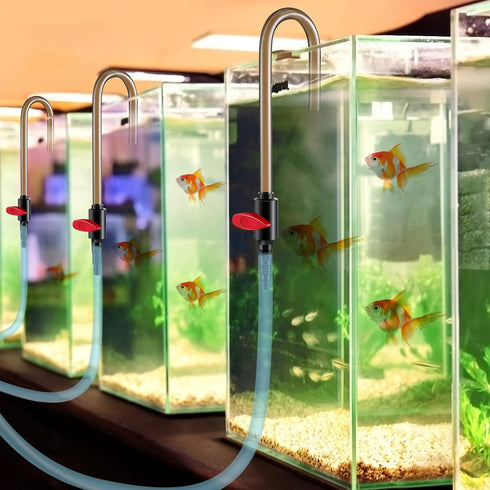 Dreyoo Aquarium Fish Tank Hook Water Changer, with Flow Switch, Quickly and Efficiently Helps Fill Your Water, Aquarium Vacuum Water Filler for Fi...
