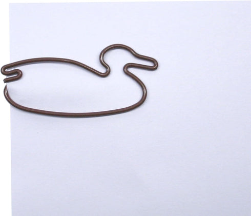 Duck Shaped Paper Clips Great for Paper Clip Collectors or Office Gift - Comes in Round Tin with Lid and Gift Box (Brown 100 Count)...