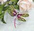 Gyn&Joy Golden Tone Colorful Crystal Rhinestone Dragonfly Flying Insect Brooch Pin For Women BZ198...