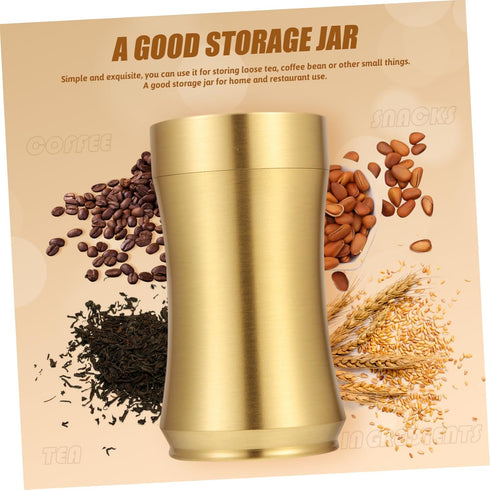 Zerodeko Tea Pot Copper Craft Coffee Bean Storage Tea Coffee Sugar Storage Container Delicate Storage Holder Delicate Tea Leaf Organizer Sealed Ti...