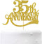 Gold Glitter 35th Anniversary Cake Topper - for Happy 35th Wedding Anniversary / 35th Birthday Party/Cheers to 35 Years Party Decorations...
